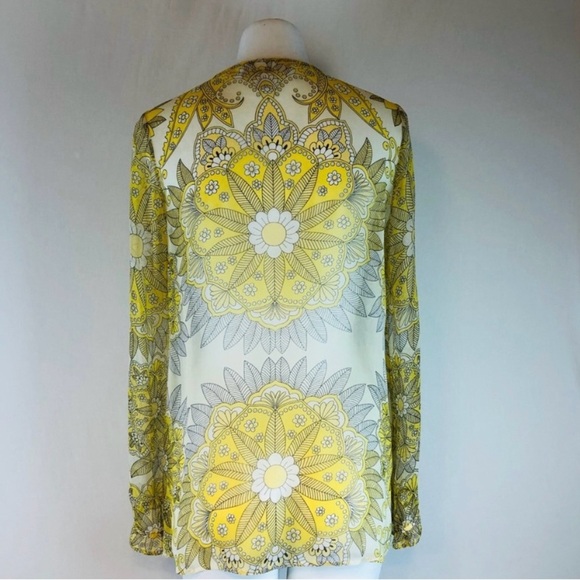 Julie Brown Silk sheer V-Neck Tunic - Sz 2 - Picture 3 of 15